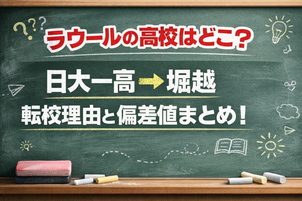 タイトル ラウールの高校はどこ？日大一高→堀越転校理由と偏差値まとめ！ アイキャッチ画像