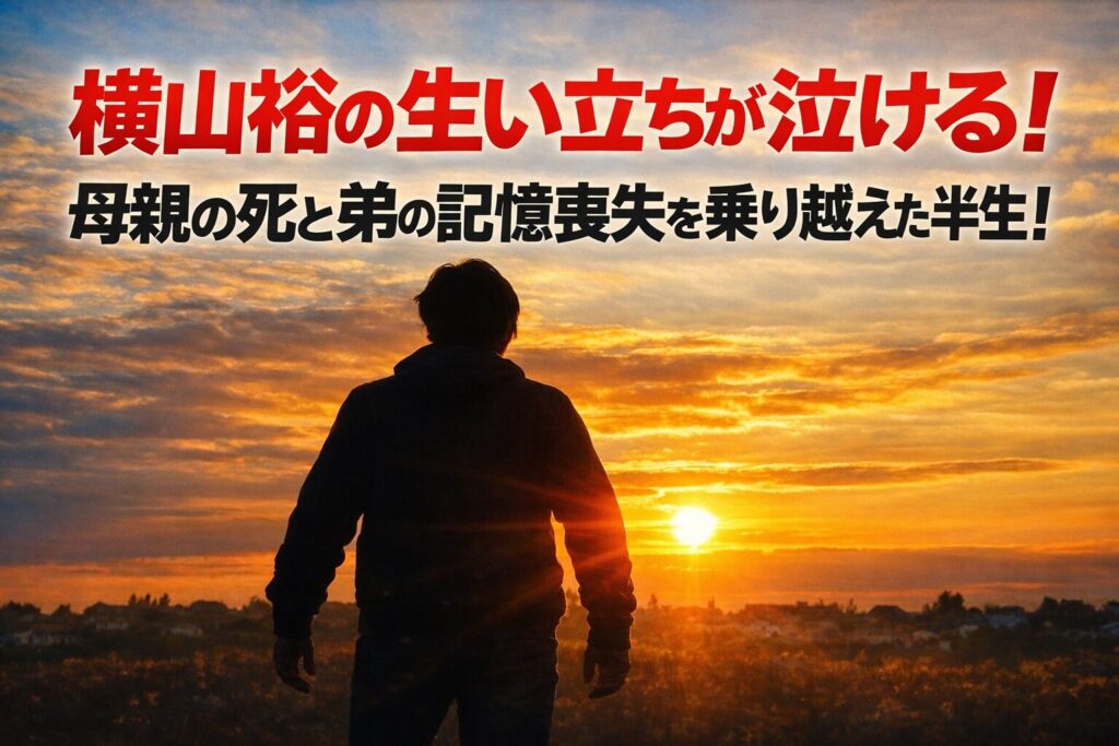 タイトル 横山裕の生い立ちが泣ける！母親の死と弟の記憶喪失を乗り越えた半生！ イメージアイキャッチ画像