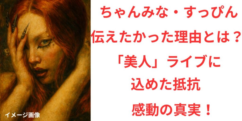 タイトル ちゃんみながすっぴんで伝えた理由とは？「美人」ライブに込めた抵抗と感動の真実！ イメージアイキャッチ画像