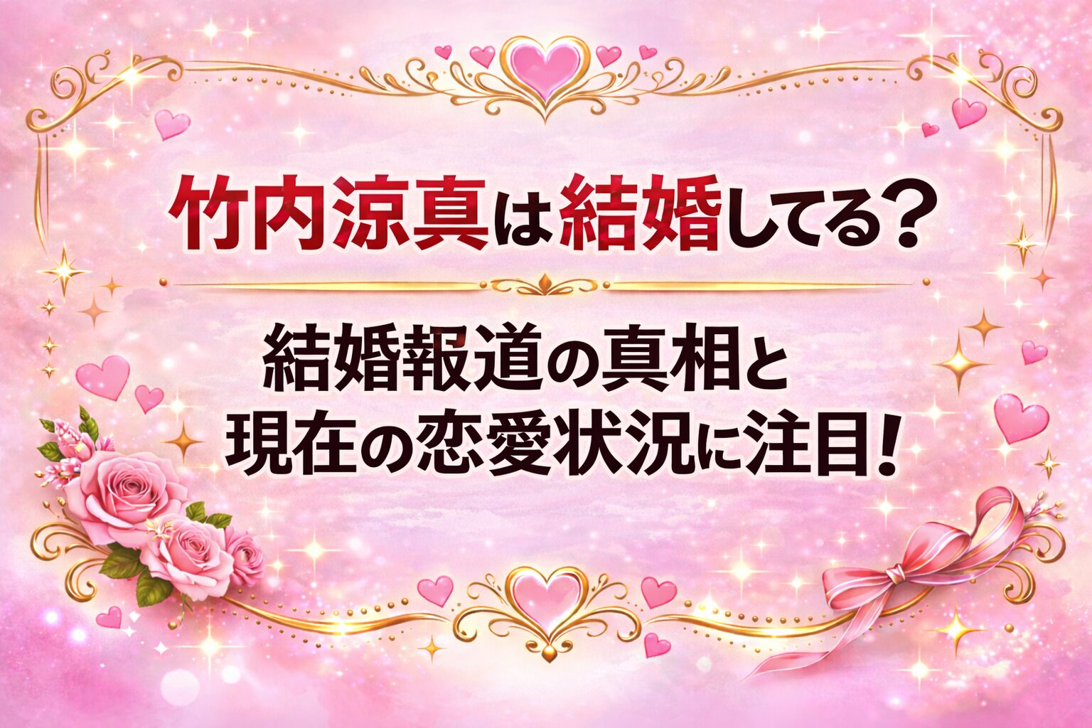 タイトル 竹内涼真は結婚してる？結婚報道の真相と現在の恋愛状況に注目！ イメージアイキャッチ画像