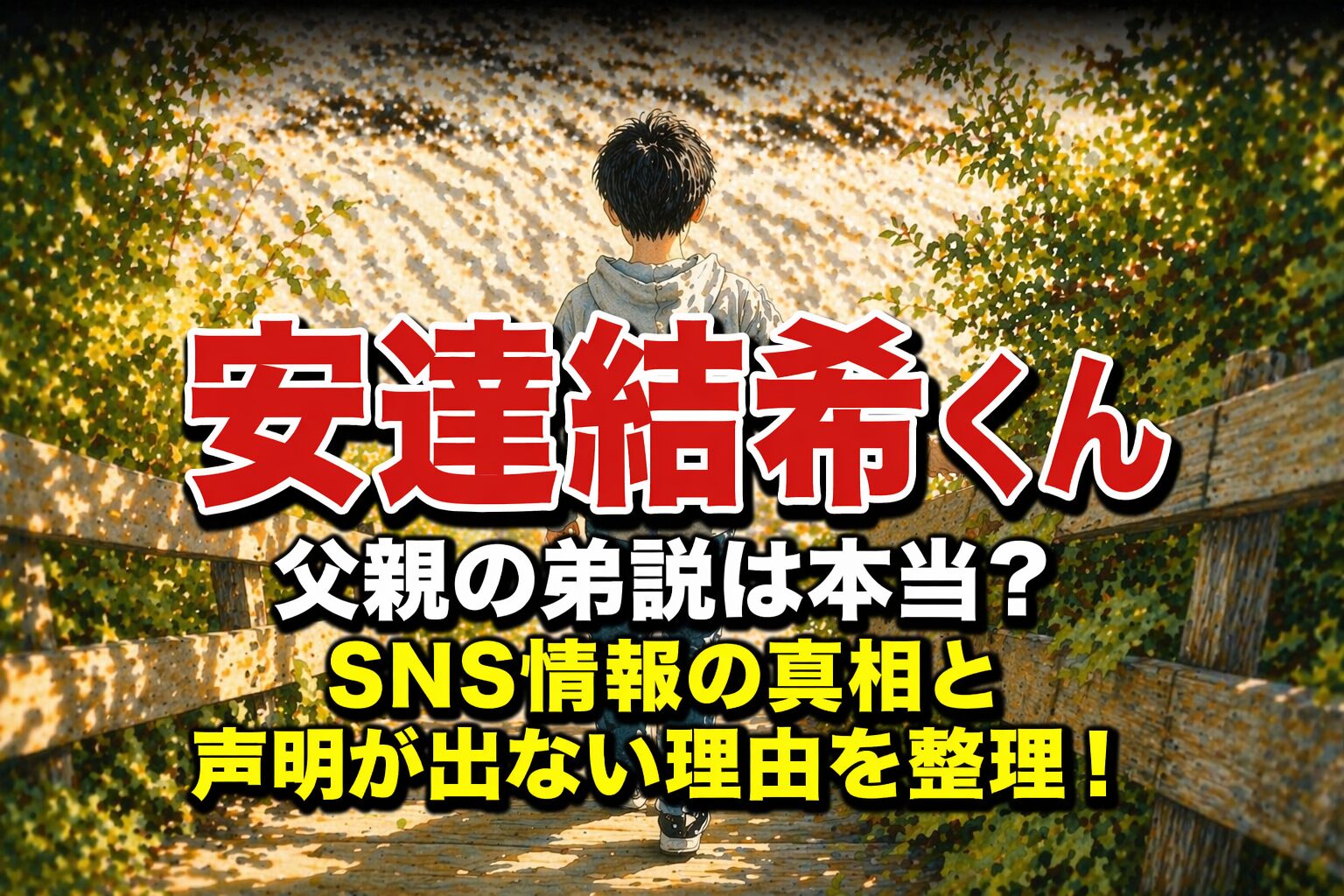 タイトル 安達結希くんの父親の弟説は本当？SNS情報の真相と声明が出ない理由を整理！ イメージアイキャッチ画像